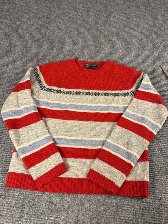 American Eagle Outfitters Sweaters - Vintage American Eagle Lambs Wool Sweater Striped Fair Isle Women S Red Blue 90s